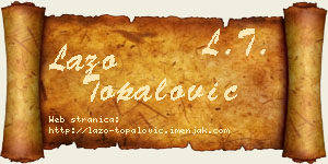 Lazo Topalović vizit kartica